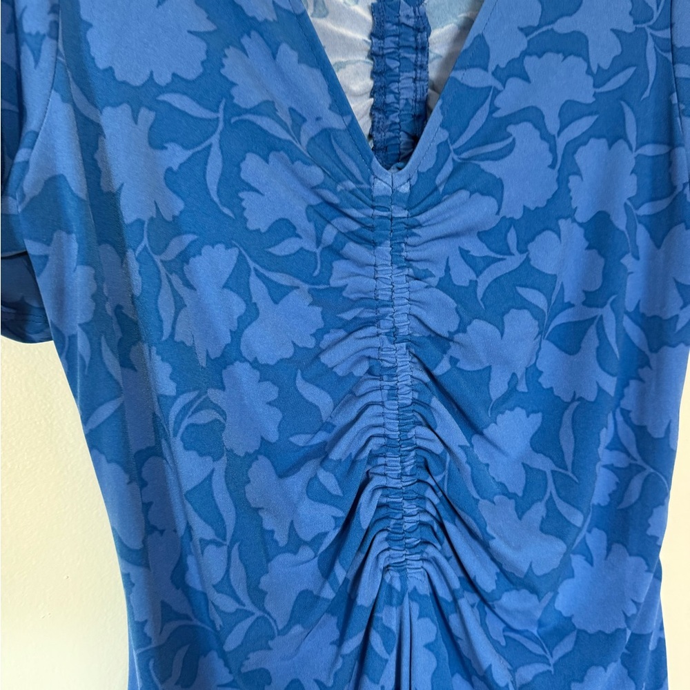 Michael Kors Floral Blue Midi Dress 0X-NWT - Picture 6 of 8